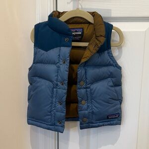 Toddler / Infant / Kids Patagonia Down Blue and Brown Puffer Vest